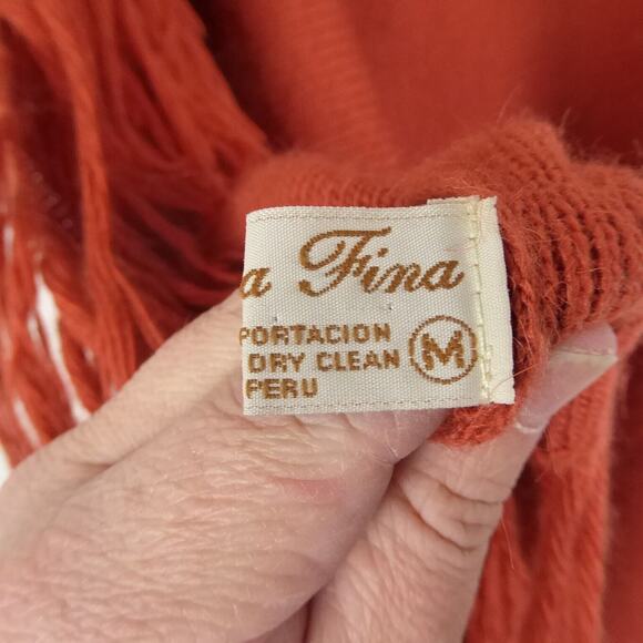 Alpaca Fina Shawl Womens SZ M Alpaca Knit Soft Quiet Luxery Casual Lagenlook - Picture 6 of 8